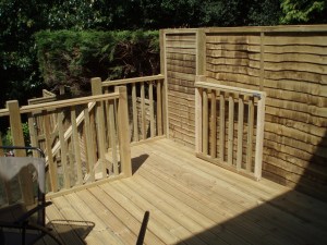 Decking, timber, fencing, wooden, steps.